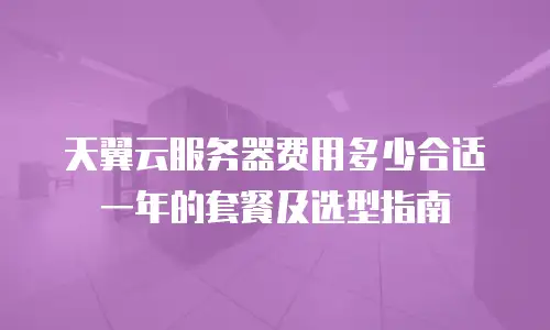 天翼云服务器费用多少合适一年的套餐及选型指南