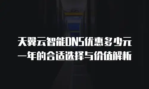 天翼云智能DNS优惠多少元一年的合适选择与价值解析