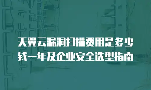 天翼云漏洞扫描费用是多少钱一年及企业安全选型指南