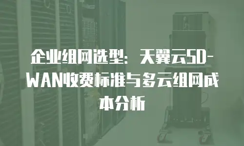 企业组网选型：天翼云SD-WAN收费标准与多云组网成本分析