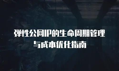 弹性公网IP的生命周期管理与成本优化指南