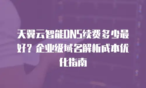 天翼云智能DNS续费多少最好？企业级域名解析成本优化指南