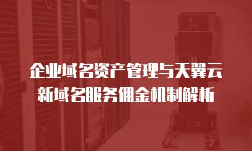 企业域名资产管理与天翼云新域名服务佣金机制解析