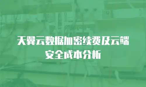 天翼云数据加密续费及云端安全成本分析