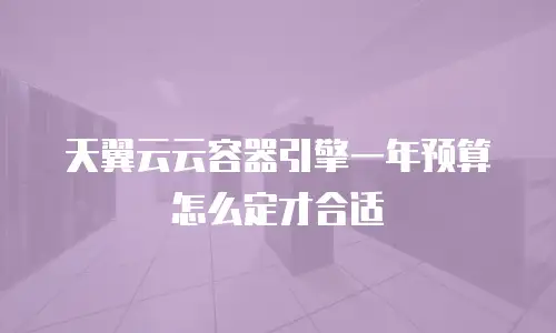 天翼云云容器引擎一年预算怎么定才合适