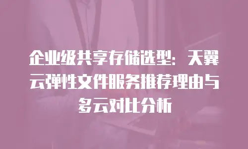 企业级共享存储选型：天翼云弹性文件服务推荐理由与多云对比分析
