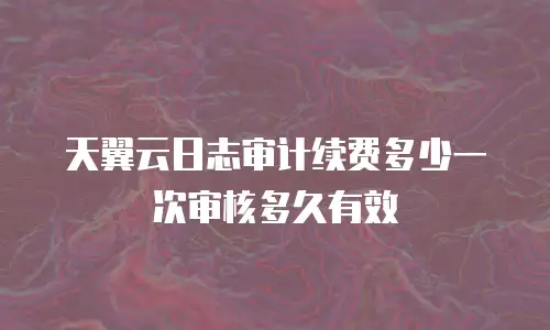 天翼云日志审计续费多少一次审核多久有效