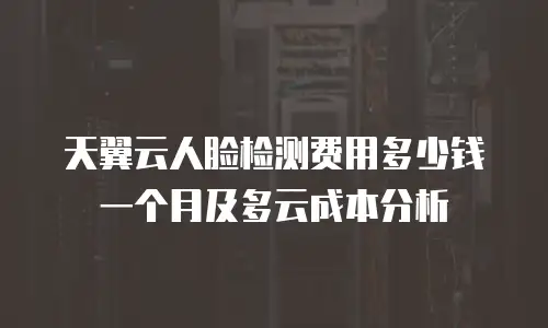 天翼云人脸检测费用多少钱一个月及多云成本分析