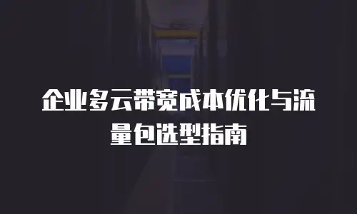 企业多云带宽成本优化与流量包选型指南
