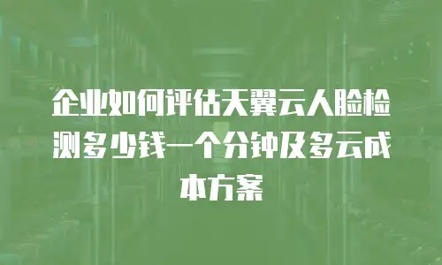 企业如何评估天翼云人脸检测多少钱一个分钟及多云成本方案