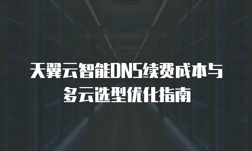 天翼云智能DNS续费成本与多云选型优化指南