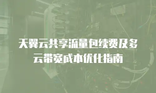 天翼云共享流量包续费及多云带宽成本优化指南