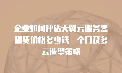 企业如何评估天翼云服务器租赁价格多少钱一个月及多云选型策略