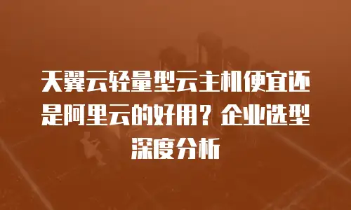 天翼云轻量型云主机便宜还是阿里云的好用？企业选型深度分析