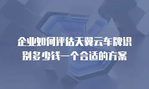 企业如何评估天翼云车牌识别多少钱一个合适的方案