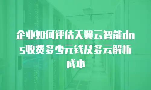 企业如何评估天翼云智能dns收费多少元钱及多云解析成本