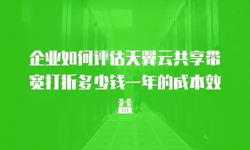 企业如何评估天翼云共享带宽打折多少钱一年的成本效益