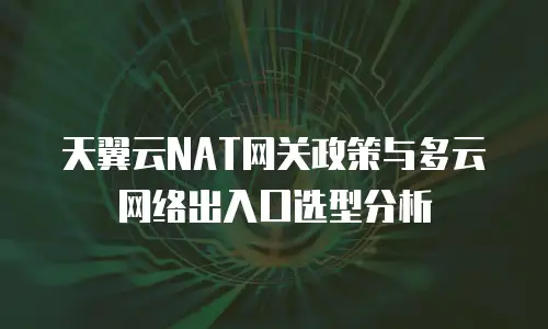 天翼云NAT网关政策与多云网络出入口选型分析