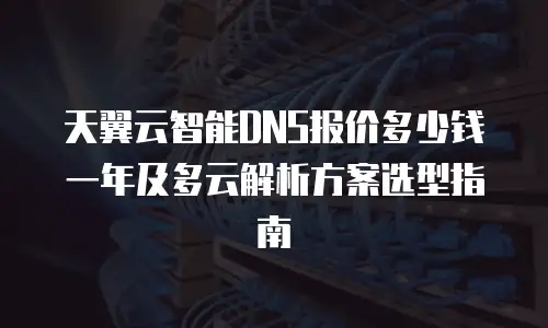 天翼云智能DNS报价多少钱一年及多云解析方案选型指南