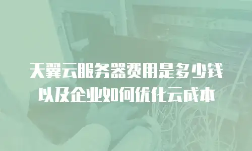 天翼云服务器费用是多少钱以及企业如何优化云成本
