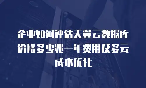 企业如何评估天翼云数据库价格多少兆一年费用及多云成本优化