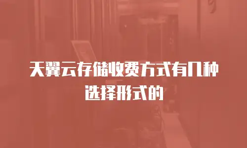 天翼云存储收费方式有几种选择形式的