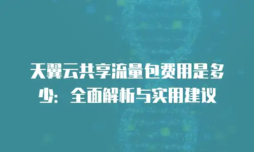 天翼云共享流量包费用是多少：全面解析与实用建议