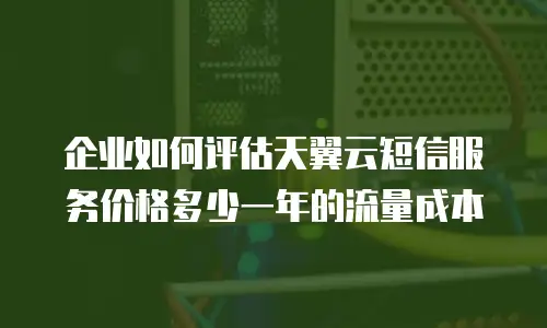 企业如何评估天翼云短信服务价格多少一年的流量成本