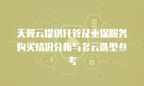 天翼云提供托管及重保服务购买情况分析与多云选型参考