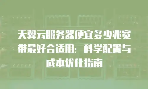 天翼云服务器便宜多少兆宽带最好合适用：科学配置与成本优化指南
