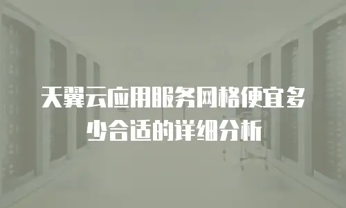 天翼云应用服务网格便宜多少合适的详细分析