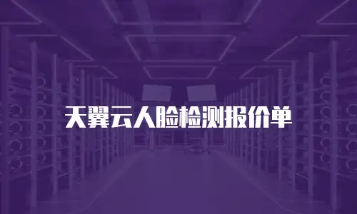 天翼云人脸检测报价单