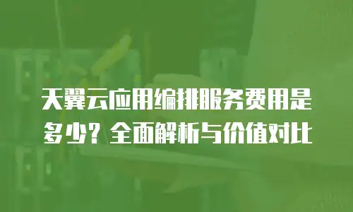 天翼云应用编排服务费用是多少？全面解析与价值对比