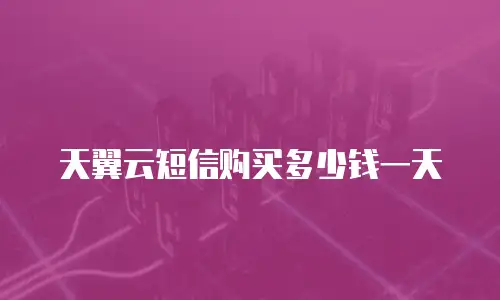 天翼云短信购买多少钱一天