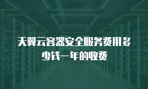 天翼云容器安全服务费用多少钱一年的收费