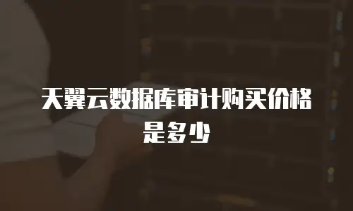 天翼云数据库审计购买价格是多少