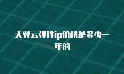 天翼云弹性ip价格是多少一年的