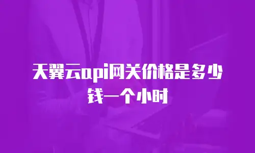 天翼云api网关价格是多少钱一个小时