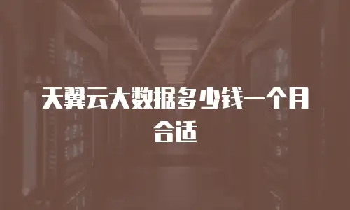天翼云大数据多少钱一个月合适