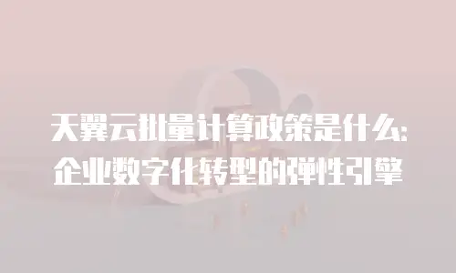 天翼云批量计算政策是什么：企业数字化转型的弹性引擎