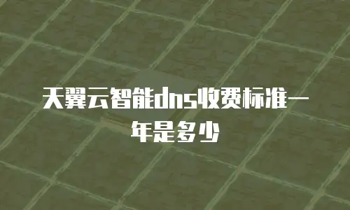 天翼云智能dns收费标准一年是多少
