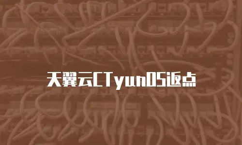 天翼云CTyunOS返点