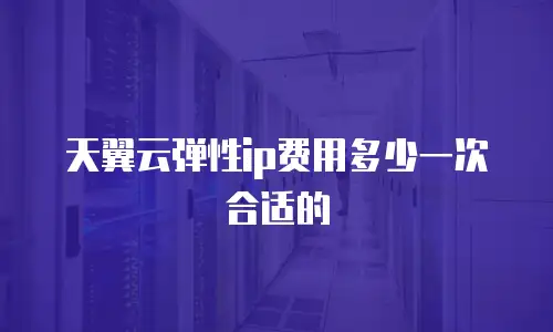 天翼云弹性IP费用多少一次合适的