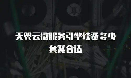 天翼云微服务引擎续费多少套餐合适