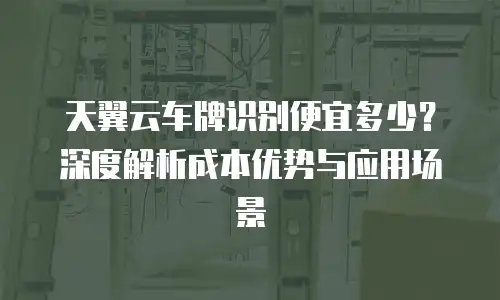 天翼云车牌识别便宜多少？深度解析成本优势与应用场景