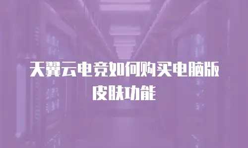 天翼云电竞如何购买电脑版皮肤功能