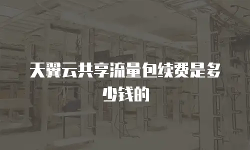 天翼云共享流量包续费是多少钱的