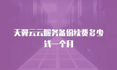 天翼云云服务备份续费多少钱一个月