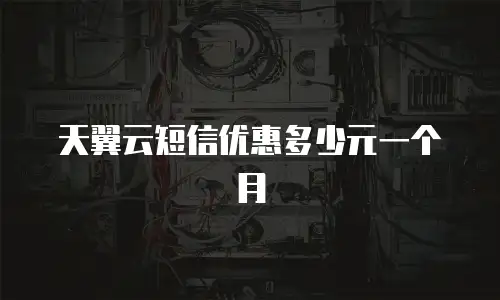 天翼云短信优惠多少元一个月
