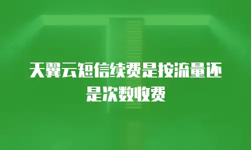 天翼云短信续费是按流量还是次数收费